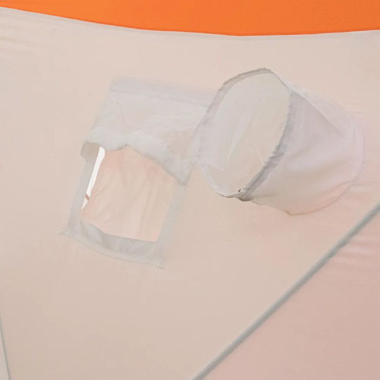 Палатка зимняя куб Следопыт 3-местная, 1,8х1,8х2,0, бело-оранжевая / бело-синяя