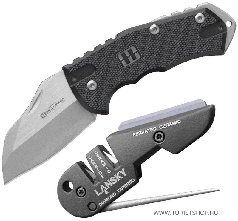 Нож + точилка Lansky World Legal knife + sharpener 