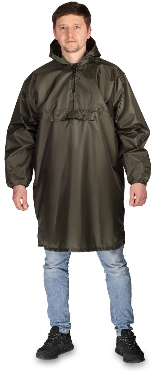 Водоотталкивающий плащ дождевик SM-011, хаки