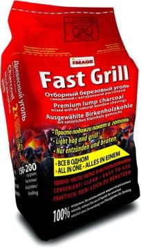 Уголь березовый + роллы для розжига Fast Grill Image