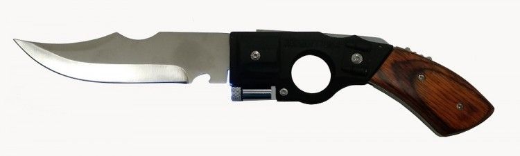 Набор туристический в чехле  (пила + нож + топор + ножницы + фонарик)