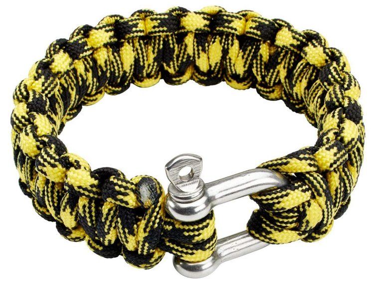 Браслет из паракорда 22 см, желтый