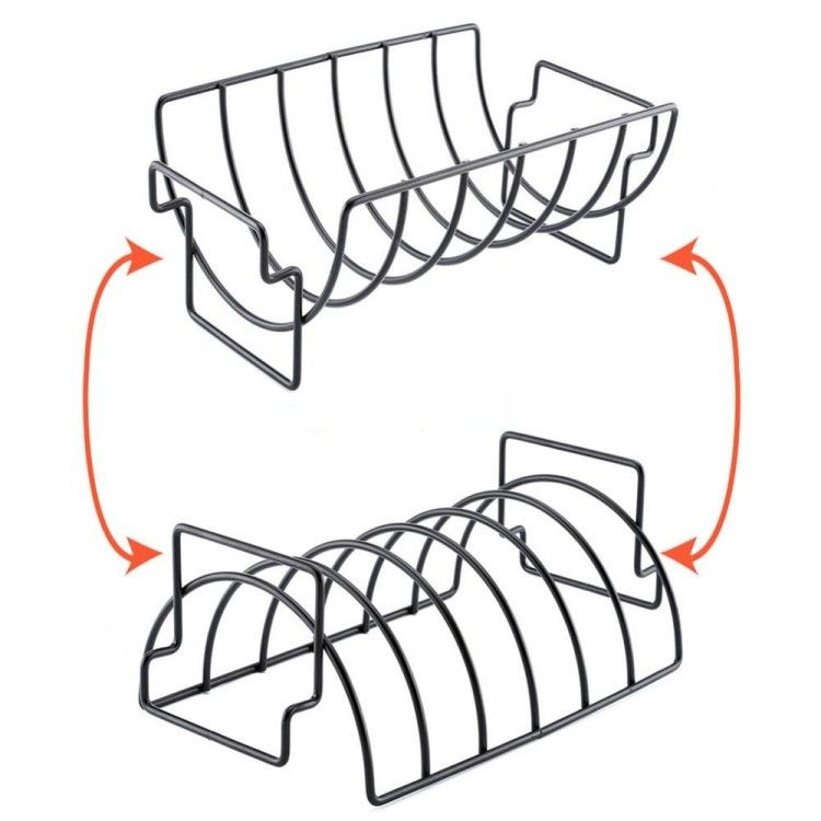 Подставка двухсторонняя для ребрышек, курицы, мяса, стейков в духовку, гриль, BBQ, мангала