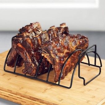Подставка двухсторонняя для ребрышек, курицы, мяса, стейков в духовку, гриль, BBQ, мангала