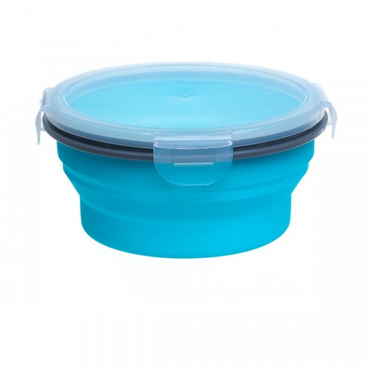 Контейнер силиконовый складной 670 мл с крышкой-защелкой