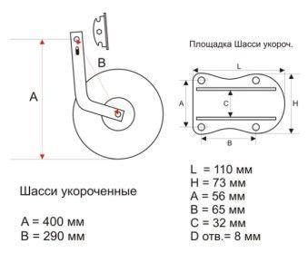 Колеса транцевые, складные, укороченные