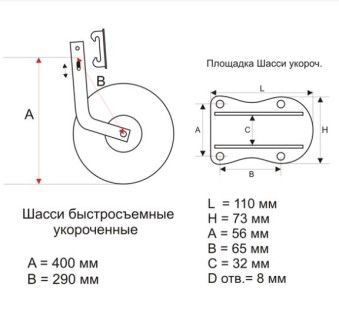 Колеса транцевые, быстросъёмные, укороченные