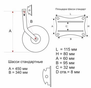 Транцевые колеса на лодки с верхними брызговиками от 3.5 метров