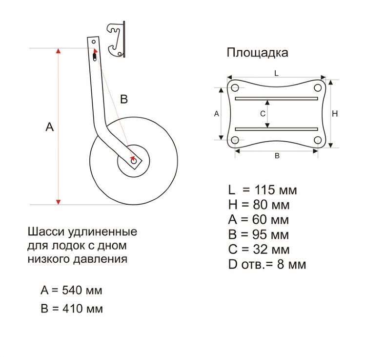 Быстросъемные универсальные транцевые колеса для лодки с НДНД