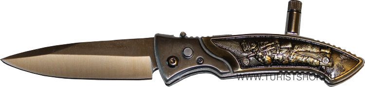 Нож выкидной с фонариком