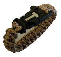 Браслет из паракорда со свистком и огнивом 26 см