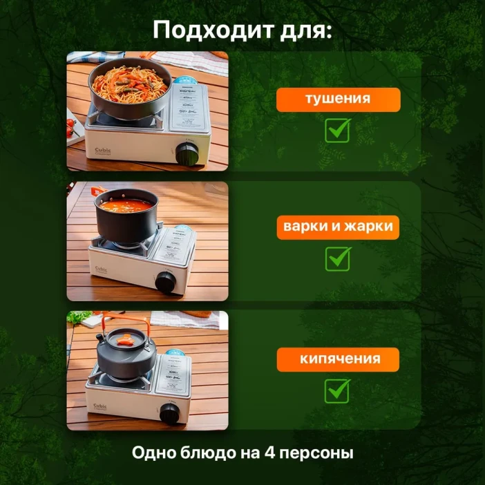 Газовая плита туристическая СЛЕДОПЫТ Premium-CUBIC