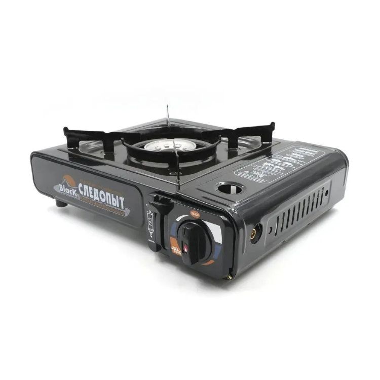Плита настольная газовая СЛЕДОПЫТ Black с переходником