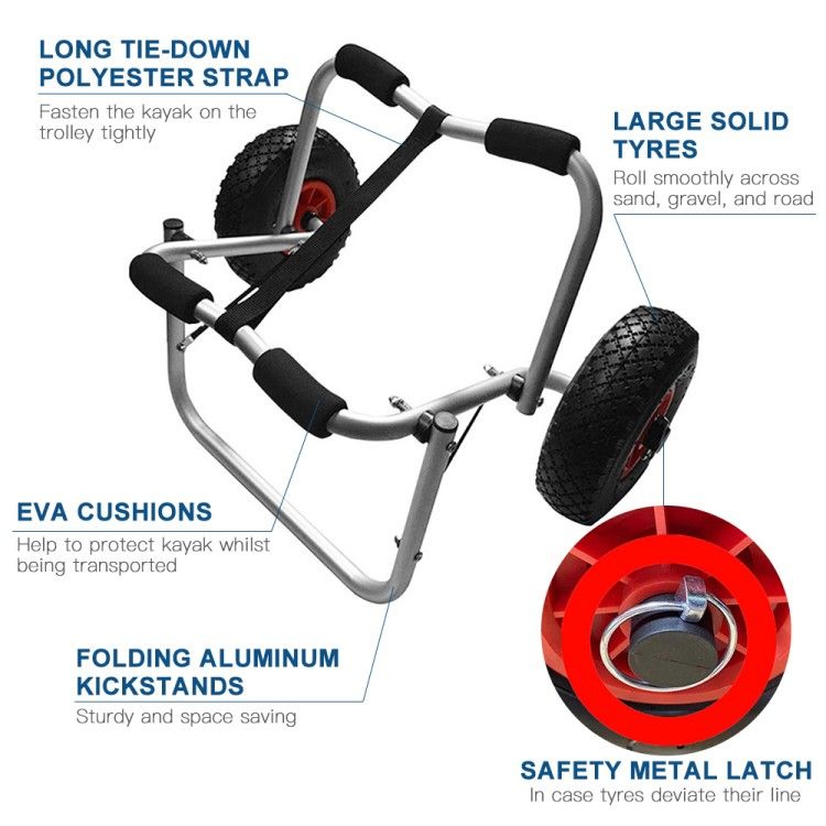 Тележка для перевозки байдарок, лодок, досок для серфинга, SUP до 80 кг