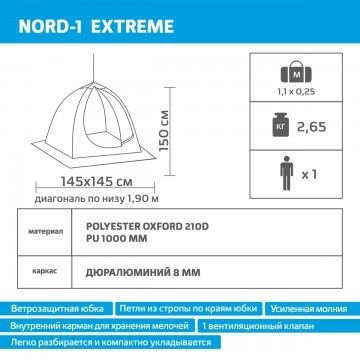 Палатка-зонт 1-местная зимняя NORD-1 Extreme Helios