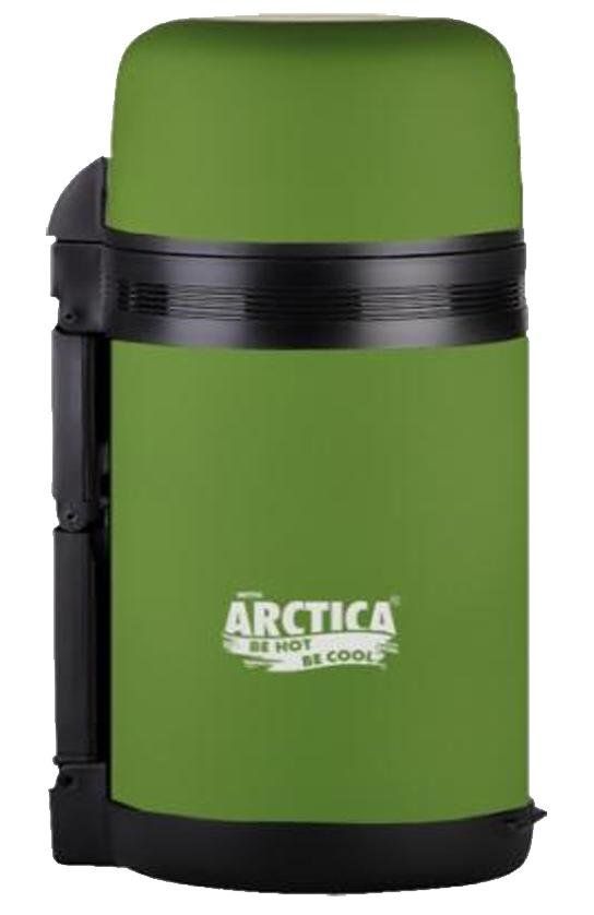 Термос АРКТИКА с широким горлом, универсальный 1 литр, зеленый