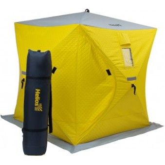 Палатка зимняя утепленная Куб 1,5х1,5 yellow/gray Helios
