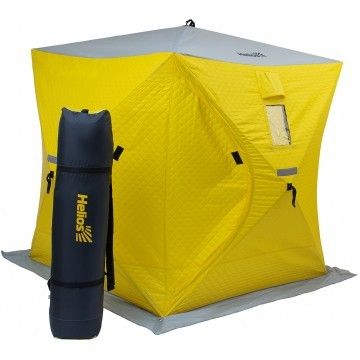 Палатка зимняя утепленная Куб 1,5х1,5 yellow/gray Helios