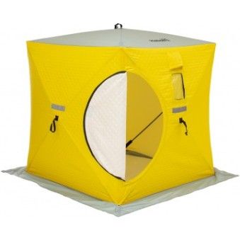 Палатка зимняя утепленная Куб 1,5х1,5 yellow/gray Helios