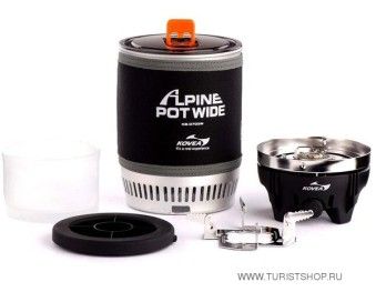 Газовая горелка Kovea Alpine Pot Wide интегрированная система для приготовления пищи