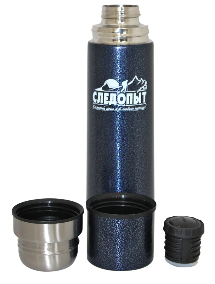 Термос СЛЕДОПЫТ с двойной крышкой 0.5; 0.75; 1.0 литр