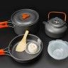 Набор туристической посуды (чайник, сковорода, кастрюля) для кемпинга, похода, туризма
