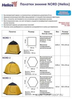 Палатка-зонт 1-местная зимняя NORD 1 Helios