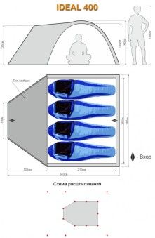 Туристическая палатка World of Maverick IDEAL 400 Alu