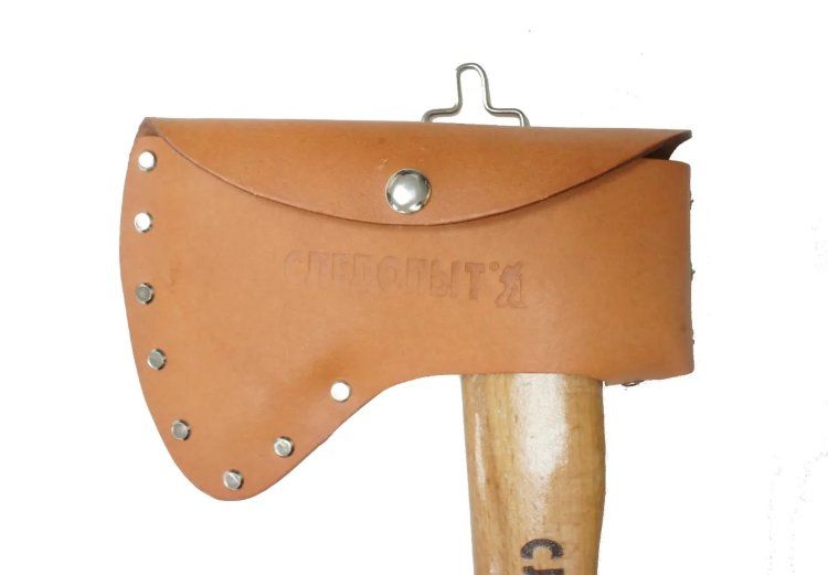 Топор туристический СЛЕДОПЫТ 390х155х110 мм, 995 гр, в кожаном чехле