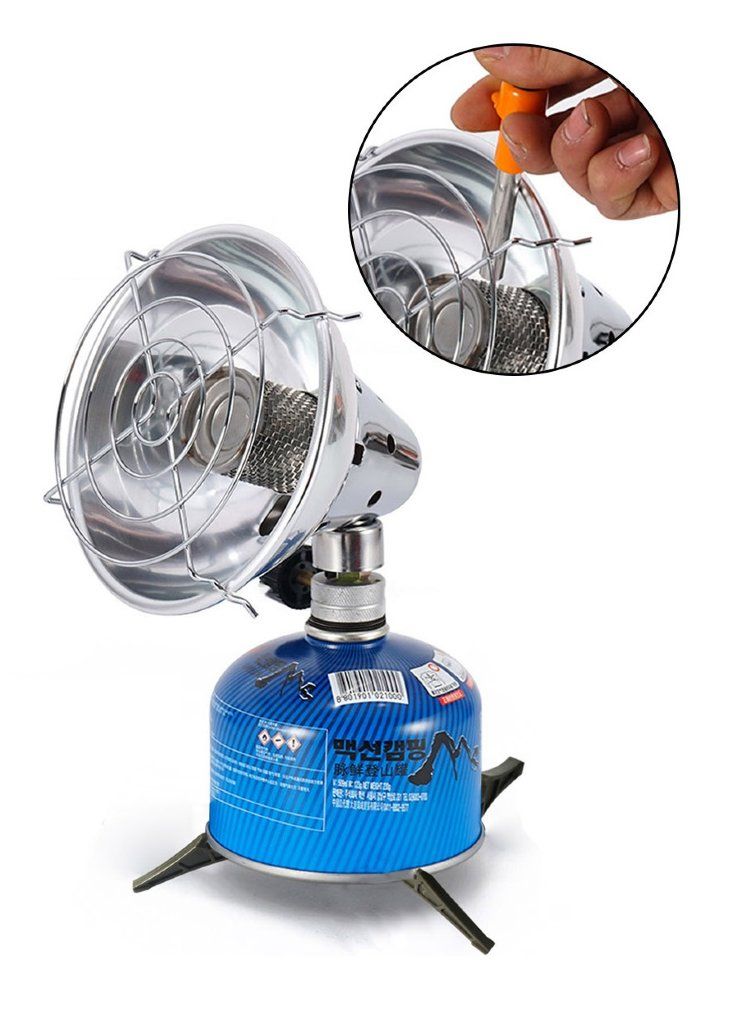 Обогреватель портативный газовый с возможностью работы от двух типов баллонов цанговых и резьбовых