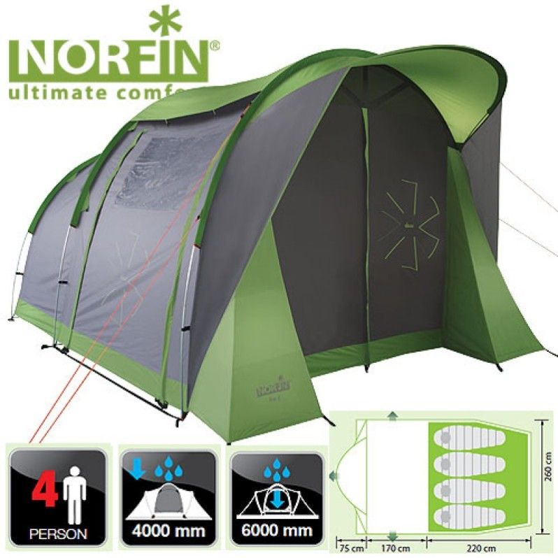 Палатка 4-х местная Norfin ASP 4 ALU NF