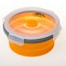 Контейнер складной с крышкой-защелкой 800 мл., оливковый, оранжевый