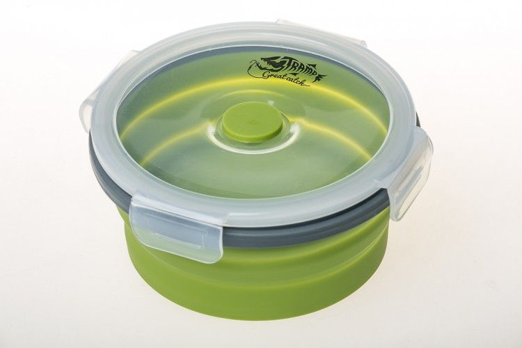 Контейнер складной с крышкой-защелкой 800 мл., оливковый, оранжевый