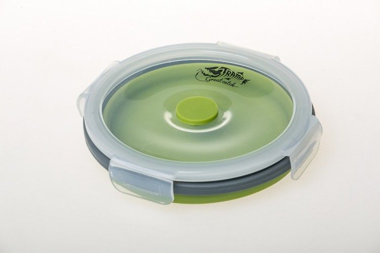 Контейнер складной с крышкой-защелкой 800 мл., оливковый, оранжевый