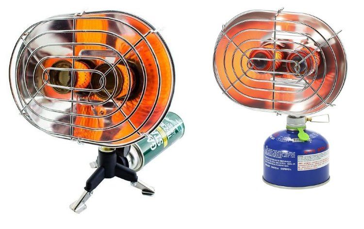 Инфракрасный газовый обогреватель повышенной мощности с возможностью работы от двух типов баллонов (цанговых и резьбовых)