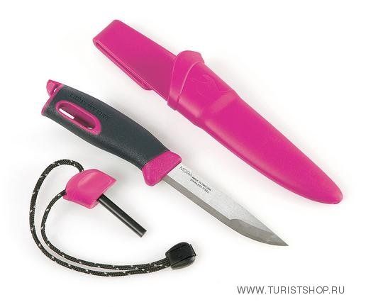Нож для выживания Swedish FireKnife с огнивом, цвет: фуксия