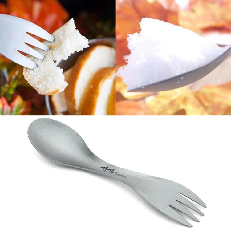 Ловилка - ложка-вилка походная двухсторонняя титановая Spork Titanium