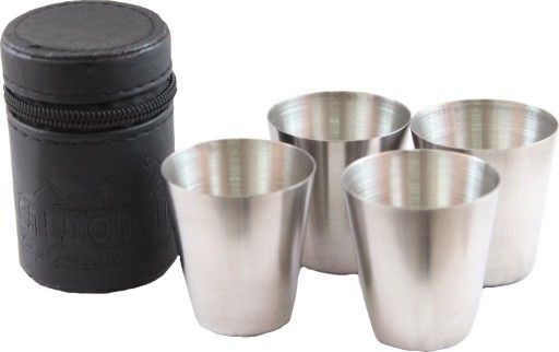 Рюмка СЛЕДОПЫТ 20 мл., 60 мл. в кожаной тубе 4 шт