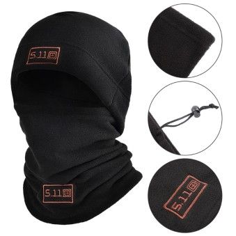 Шапка и Бафф (шарф-маска) 5.11 Tactical, зимний набор из флиса, черный, серый, оливковый, синий