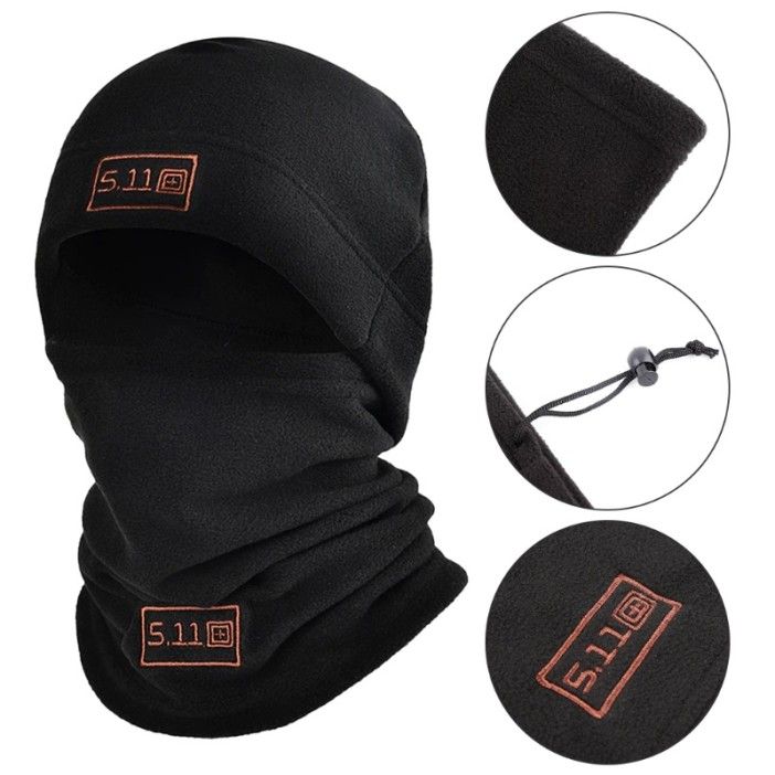 Шапка и Бафф (шарф-маска) 5.11 Tactical, зимний набор из флиса, черный, серый, оливковый, синий