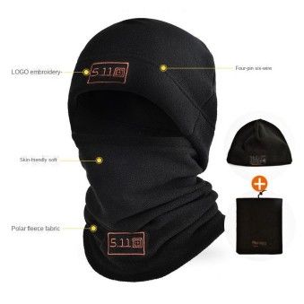 Шапка и Бафф (шарф-маска) 5.11 Tactical, зимний набор из флиса, черный, серый, оливковый, синий