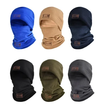 Шапка и Бафф (шарф-маска) 5.11 Tactical, зимний набор из флиса, черный, серый, оливковый, синий
