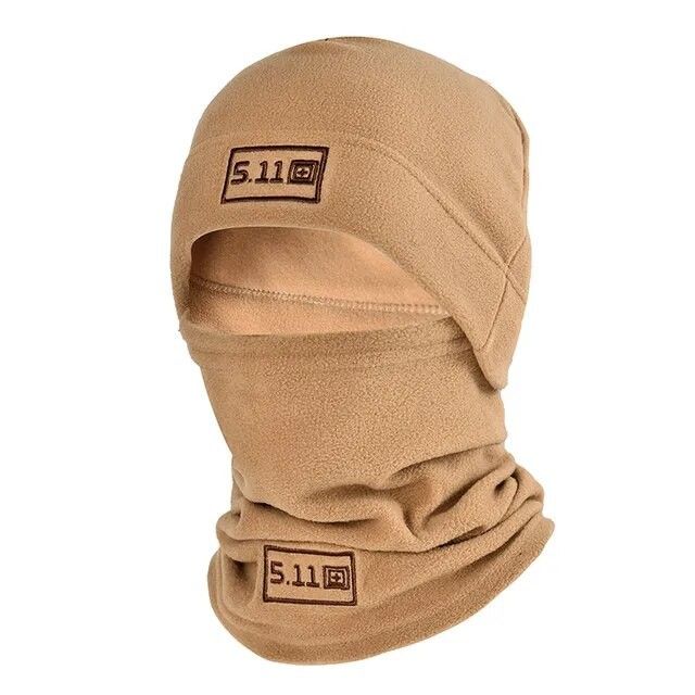 Шапка и Бафф (шарф-маска) 5.11 Tactical, зимний набор из флиса, черный, серый, оливковый, синий