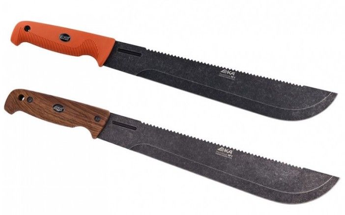 Нож-мачете EKA MachBlade W1 G10 рукоять оранжевая, черная, под дерево