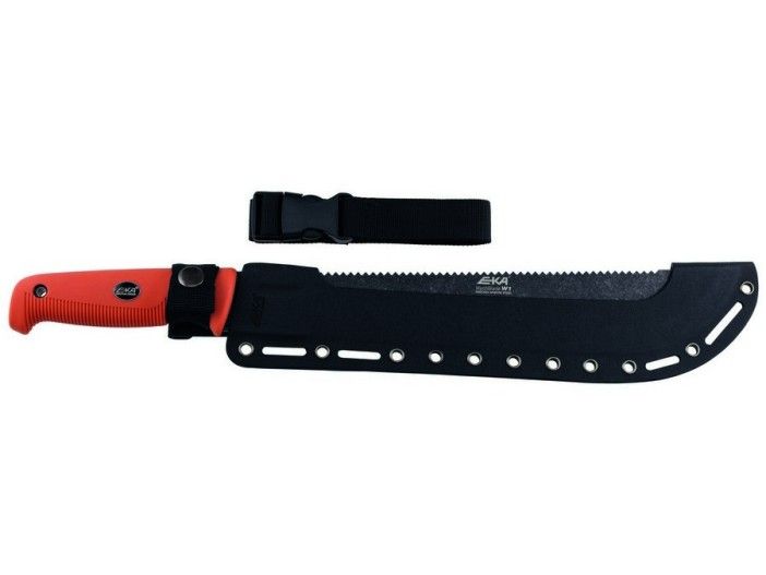 Нож-мачете EKA MachBlade W1 G10 рукоять оранжевая, черная, под дерево