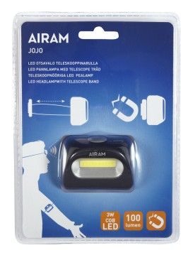 Фонарь налобный AIRAM Jojo Headlamp Magnet 3W COB LED