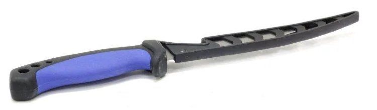 Нож разделочный СЛЕДОПЫТ прорезиненная ручка, 127 мм. в чехле