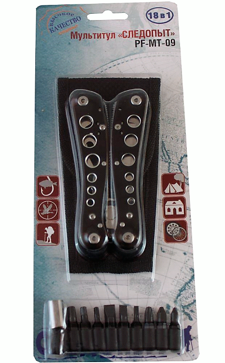 Мультитул СЛЕДОПЫТ 18 предметов, в чехле