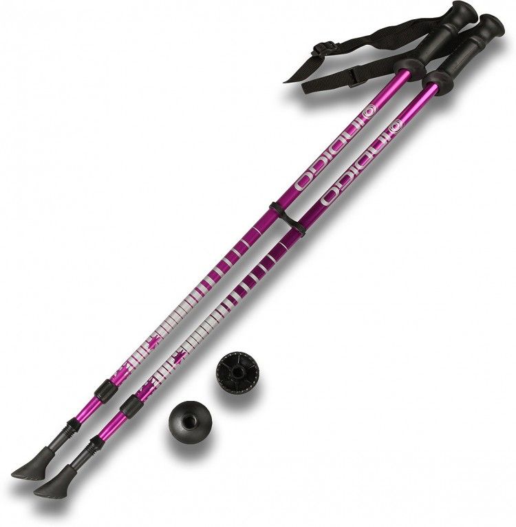 Палки для скандинавской ходьбы телескопические INDIGO SL-1-2 оранжевый, фиолетовый