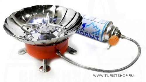 Туристическая газовая горелка с топливным рукавом